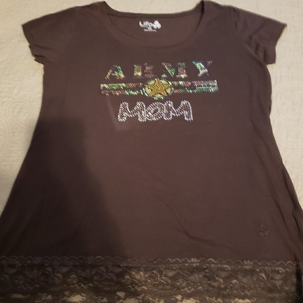 LIFO ARMY- Army Mom Bling - Lace hem